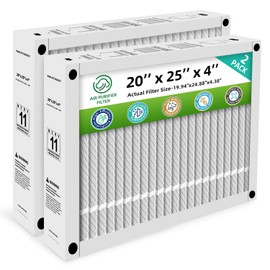 20x25x4 Furnace Filter MERV 11 Compatible with Honeywell FC100A1037,HVAC Foldable (Actual Size: 19.94 x 24.88 x 4.38 In) (2-Pack)