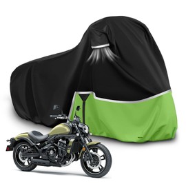 Waterproof Motorcycle Cover Replace for Kawasaki Vulcan 650 900 1500 and Eliminator 450 Cruiser Without Trunk Models, 420D Oxford Cloth Motorcycle Cover for Snow Rain Dust Protection