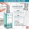 GMISUN Glass Soap Dispenser with Stainless Steel Pump, Clear Hand