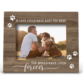 FONDCANYON Pet Memorial Picture Frame, Pet Memorial Gifts, Pet Picture Frame, Dog Memorial Picture Frame, If Love Could Have Kept Your Here You Would Have Lived Forever Dog Photo Frame 5x7