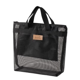 Jravezt メッシュバッグ 温泉バッグ メッシュポーチスパバッグ スパ 銭湯 浴室 お風呂 プール サウナ ネット ポーチ (ブラック)