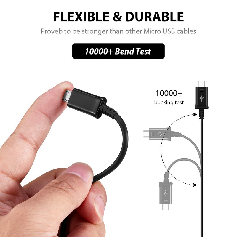 Full Power 5A Charging MicroUSB Works with Micromax Canvas Pulse