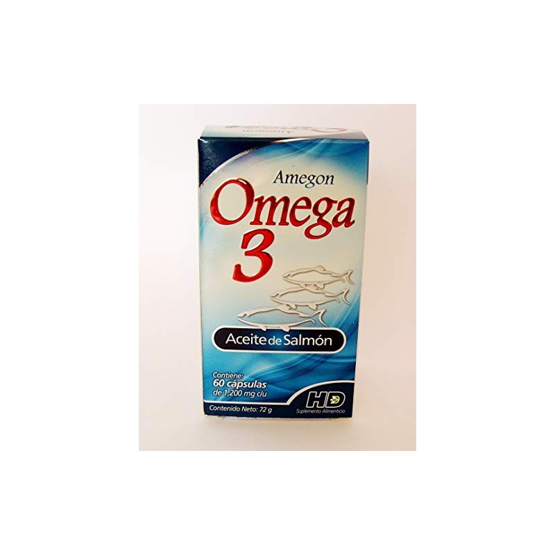 Omega 3 Amegon Aceite de Salmón cápsulas de gelatina blanda