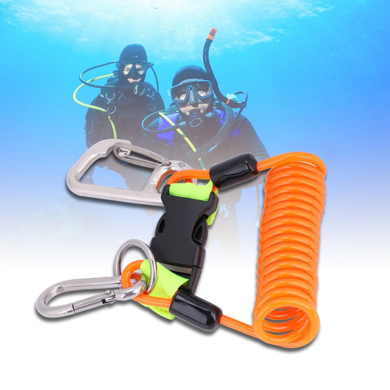 Keep Diving Anti lost Spring Coil Lanyard Safety Emergency Tool