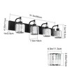 Ralbay Black Crystal Vanity Light Fixtures 4 Light Crystal Bathroom