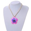 Avalaya Shell Flower Pendant with Cream Faux Suede Cords in