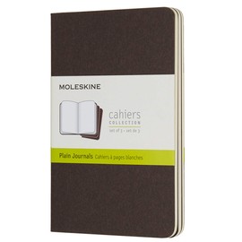 Moleskine CH013P2 Pocket Plain Cahier Journal - Coffee Brown (Pack of 3)