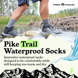 Pike Trail - Breathable, Waterproof Socks Ideal Hiking, Trekking, Wading, Fishing and Camping Essentials - [Pine/L]