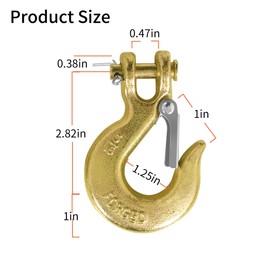 OAFHZMAO Slip Hook, 4Pack Heavy Duty Forged Steel Safety Hook 5/16'', G70 Tow Chain Clevis Grab Hook for Trailer Truck Transport Tow Chain Hook，3/4 in Opening,14,000 Lb Capacity
