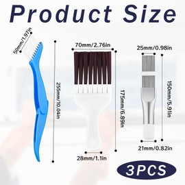Pack of 3 Air Conditioning Combs, Air Conditioning Slats Comb, Air Conditioning Condenser Fin Comb, Condenser Cleaning Comb, Condenser Comb Dryer for Cleaning Air Conditioners, Refrigerators,