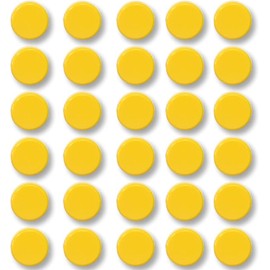 Qualsen Fridge Magnets, 30pcs Refrigerator Magnets, Strong Magnets for Crafts, Small Magnets for Whiteboard Magnets, Mini Cute Magnets for Fridge, Locker, Dishwasher, Kitchen, Office (Yellow)