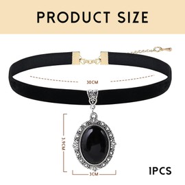 Moguri® Gothic Vintage Victorian Choker Necklace, Choker Necklace, Black Velvet, Gothic Vintage Jewellery Gift for Girls, Mother, Friends