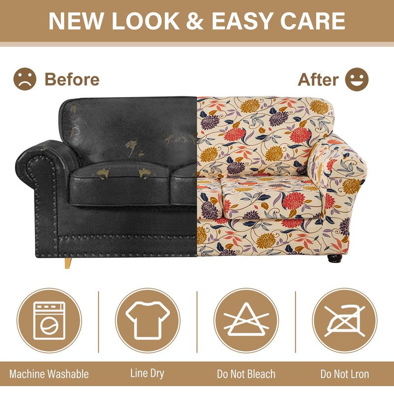 Lamberia Printed Sofa Cover High Stretch Sofa Slipcovers 2 Piece