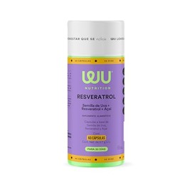 WU Nutrition RESVERATROL | Semilla de Uva + Resveratrol + Acaí | Antioxidante | 60 Cápsulas | 1 mes de consumo | Suplemento Premium