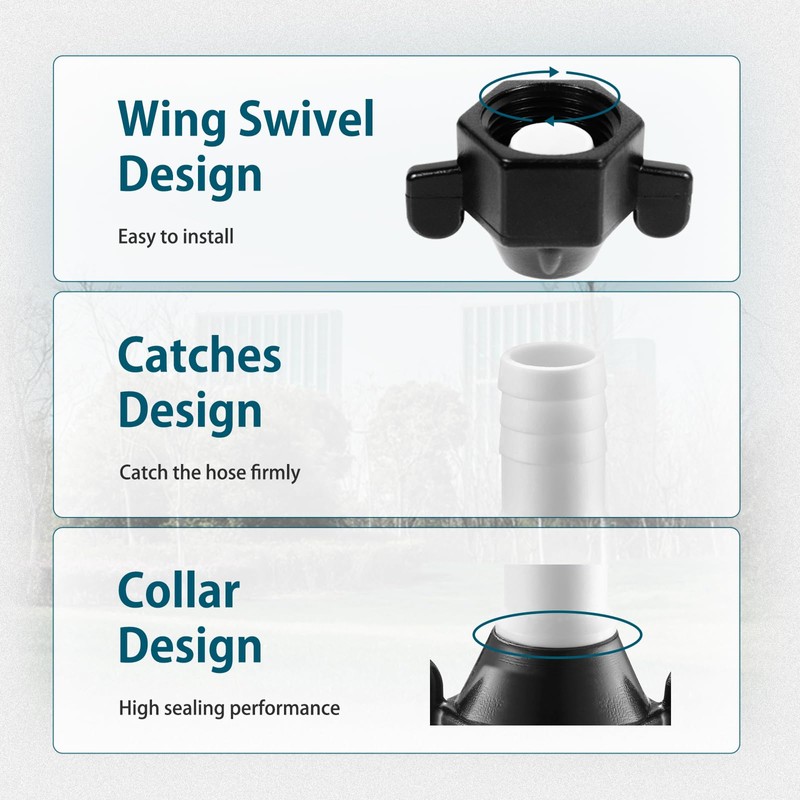 WASSERMANN RV Plumbing Parts, 1/2"NPSF-1/2"Barb and 1/2"NPSF-1/2"NPSM Elbow Swivel Adapter,