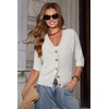 Arach&Cloz Cardigans for Women Summer Short Cardigan V-Neck Button Placket