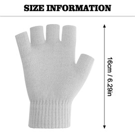 Fingerless Gloves for Women Men Winter Warm Knitted Gloves Half Finger Gloves for Women Cold Weather Fingerless Mittens for Women Men Running Biking Driving Typing Gloves with Finger Holes(Light Grey)