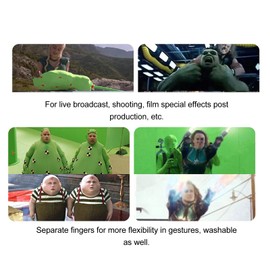 Zunate Green Screen Bodysuit Chromakey Body Suit Full Body Split Design for Photography Film Video Photo Effect, Fit for 160cm to 180cm Height(160cm)