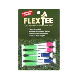Flex Tee Flexible Florescent Green/Blue/Pink Plastic Golf Tees, 8 Pack Assorted Sizes | Virtually Unbreakable Colorful Golf Tees, Greater Distance, Accuracy, Less Resistance