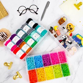 7 Layers Stackable Storage Container, 70 Adjustable Compartments (White) Perfect for Kids Toys, Art Crafts, Jewelry, Supplies, Mini Case & Letter Sticker Included