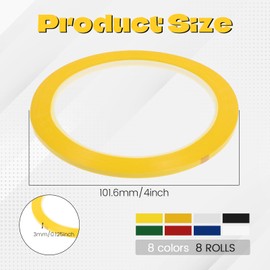 3mm 1/8 Inch Width Cello Fingerboard Stickers Finger Guide 8 Rolls Color Violin Fingering Tape 165 Ft Cello Positions Practising Fingering Tape for Fretboard Note Positions Note Labels