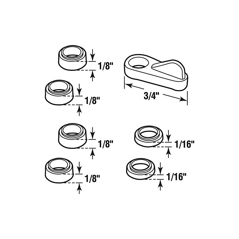 Prime-Line L 5930 Universal Screen Clips Fits Flush to 7/16