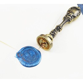 Hexint Vintage Initials Letter Wax Seal Stamp Kit，Retro Classical Sealing Wax Stamp with Metal Handle Gift Box Set Bronze Color(Letter M)