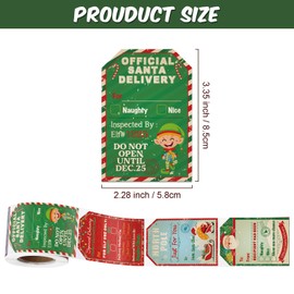 200 Pieces from Santa Claus Stickers Roll Vintage Christmas Tags Stickers Santa Delivery from The North Pole Present Stickers Labels for Kids Christmas Party Decorations, 2.3 x 3.34 Inch (Dark Color)