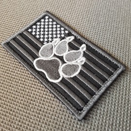 ACU USA American Flag K-9 Police Dog Handler Subdued Morale Tactical Embroidery Fastener Patch