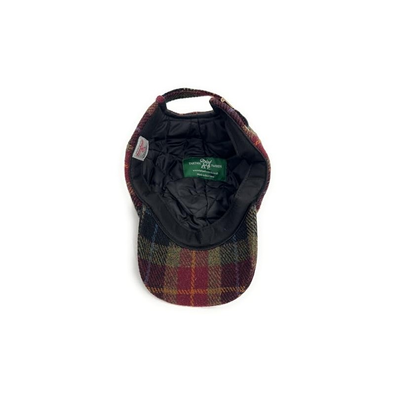 Harris Tweed Men's Baseball Cap Adjustable Hat (Rust Check)