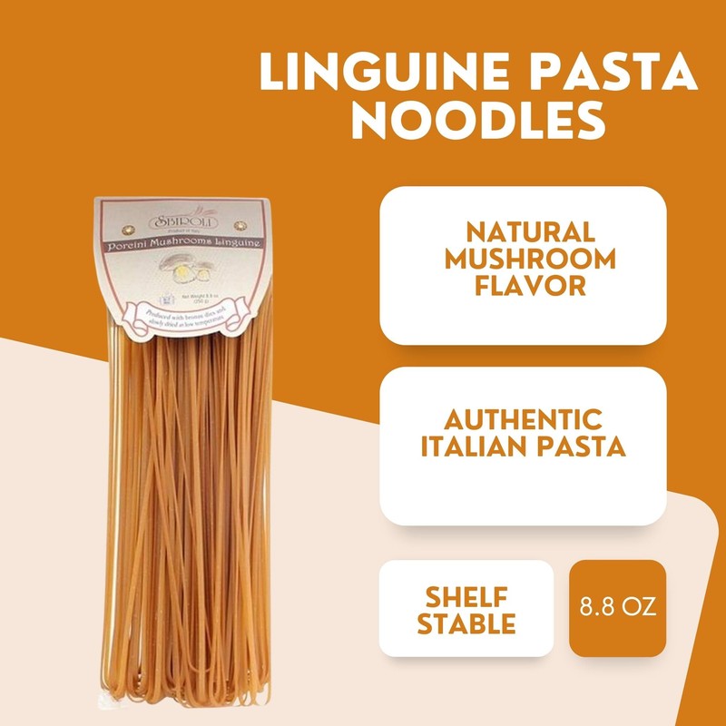 SBIROLI Linguine Porcini Mushroom Flavor, 8.8 Ounce