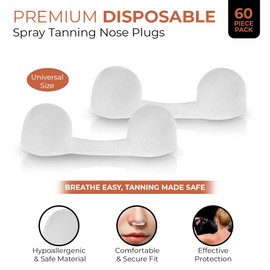 Bronze Tan Disposable Nose Filters for Professional Spray Tan - 60 Pieces, Spray Tanning Supplies - Also Ideal for Allergies & Dust - Spray Tan Nose Plugs - Comfortable, Hypoallergenic