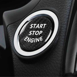 iolory Car Start Button Cover,Engine Start Stop Button Cover,Car Accessories Interior,Vehicle Key Ignition Switch Knob Protector,Auto Decor Accessories,Suitable for Most Cars,Trucks (Carbon Fiber)