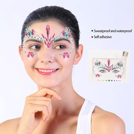 ZJchao Pegatinas De Gemas Brillantes - para Maquillaje Facial y Tatuajes Temporales - Brillantes y Coloridos - Diamantes Imitación y Purpurina - Perfectos para Bricolaje y Decoración Facial