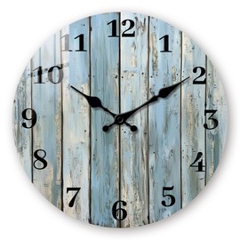Tomopetime Large Wall-Clock for Living Room - Wood Wall Clocks Battery Operated 16 Inch - Farmhouse Rustic Wall Clock Non Ticking for Bedroom Bathroom Kitchen Decor