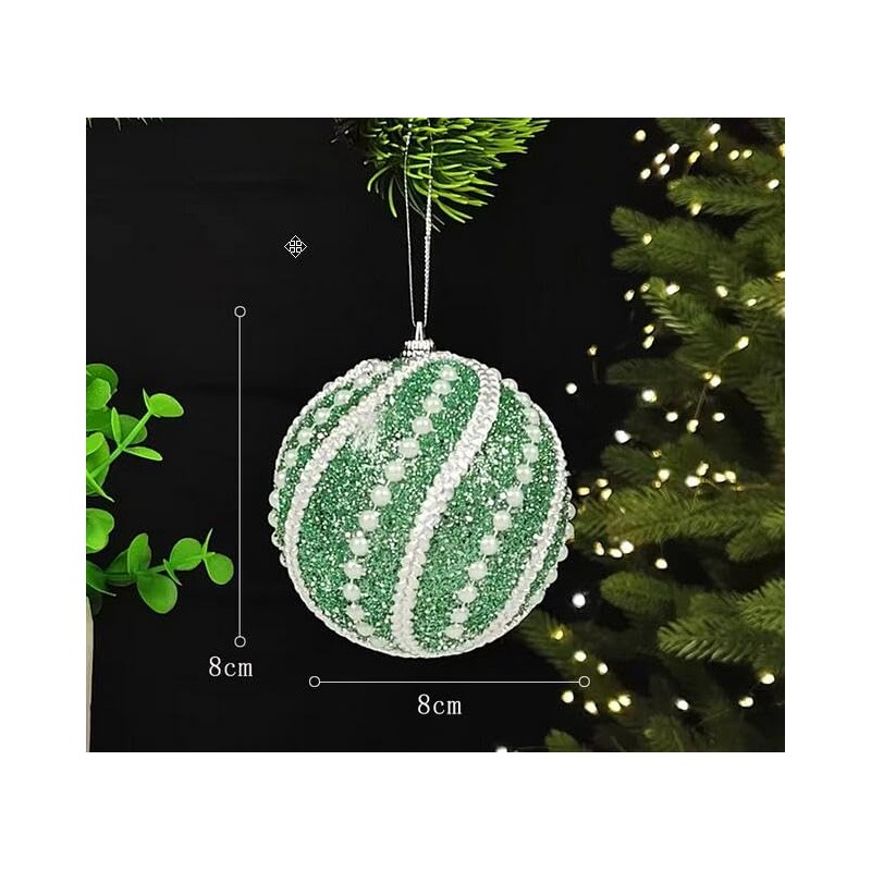 綺麗 ダイヤモンド クリスマス オーナメント ボール 6個セット 直径 8cm 北欧 インテリア