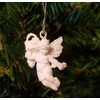 Miniature White Angel with Fruit Basket Christmas Ornaments, Pack of