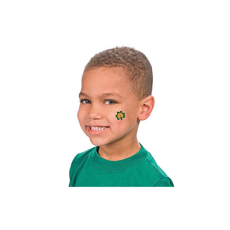 Glitter Shamrock Temporary Tattoos : package of 12