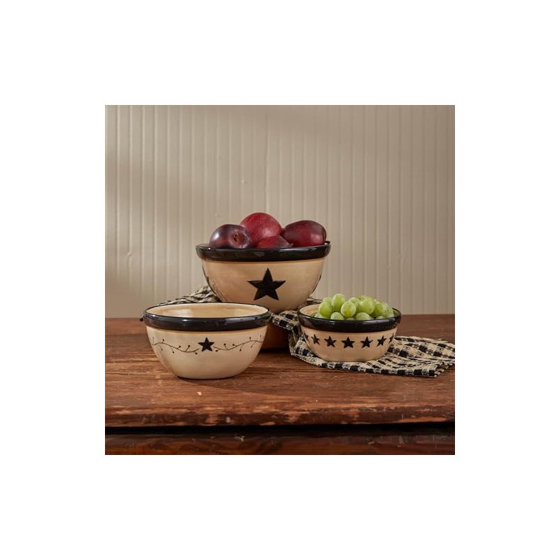 Park Designs Star Vine Mixing Bowls (Set of 3), Multicolor