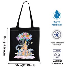 AKTAP Magic Kingdom Inspired Canvas Tote Bag Fantasyland Travel Vacation Trip Gift Fairytale Fans Gifts (TB, Castle Tote-PY1)