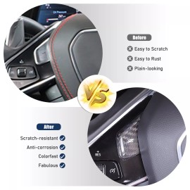 autopart2021 Real Carbon Fiber Steering Wheel Button Trim Cover For Corvette C8 2020-2025
