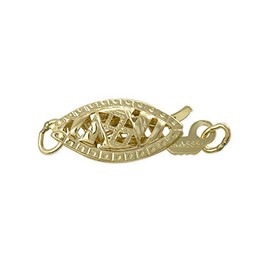 Filigree Jewelry Clasp 14 Karat Solid Yellow Gold Pearl Clasps