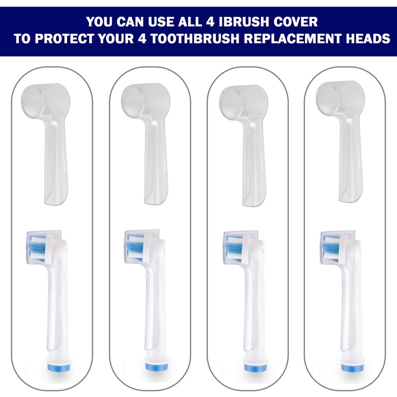 ibrush 4 Pack Protective Cover Cap Compatible with Oral B