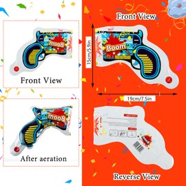 10 Pcs Inflatable and Portable Confetti Poppers, Funny Party Inflatable Toy Poppers Confettis for Birthday Anniversary, Confetti Popper with 10 Straws for Kids Adults