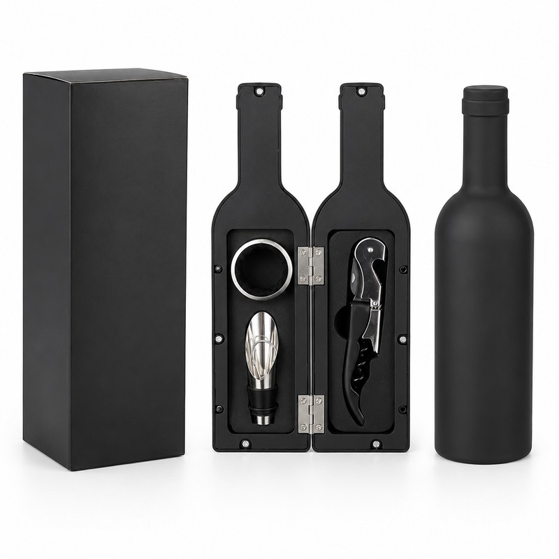3/5-Piece Wine Opener Accessory Set – Stainless Steel Corkscrew, Foil