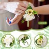 12 Pcs Corsage and Boutonniere Set with Pins for Wedding,White