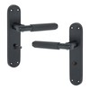 Infinity Decor Set of Matt Black Knurled Privacy Lever Door