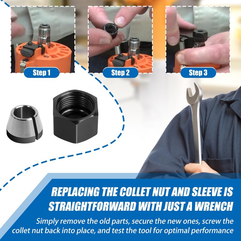 671361001 & 671362001 Router Collet Nut and Cone Sleeve Kit,