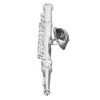 Silver Flute Brooch Miniature Musical Instrument Lapel Brooch Pin with
