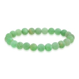 Semi Precious Gemstone Matte Green Aventurine Round Bead Ball 8MM Stacking Stretch Bracelet for Women Men Teen Unisex